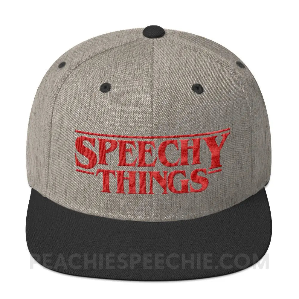 Speechy Things Wool Blend Ball Cap - Heather/Black - Hats peachiespeechie.com
