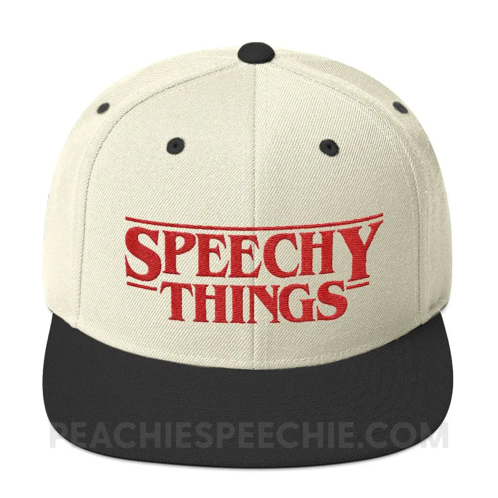 Speechy Things Wool Blend Ball Cap - Natural/ Black - Hats peachiespeechie.com