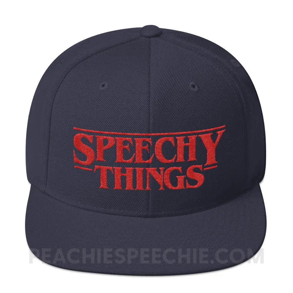 Speechy Things Wool Blend Ball Cap - Navy - Hats peachiespeechie.com