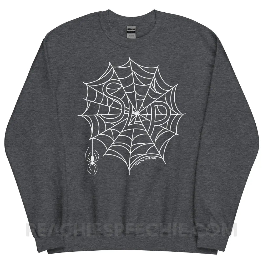 Spider Web SLP Classic Sweatshirt - Dark Heather / S - peachiespeechie.com