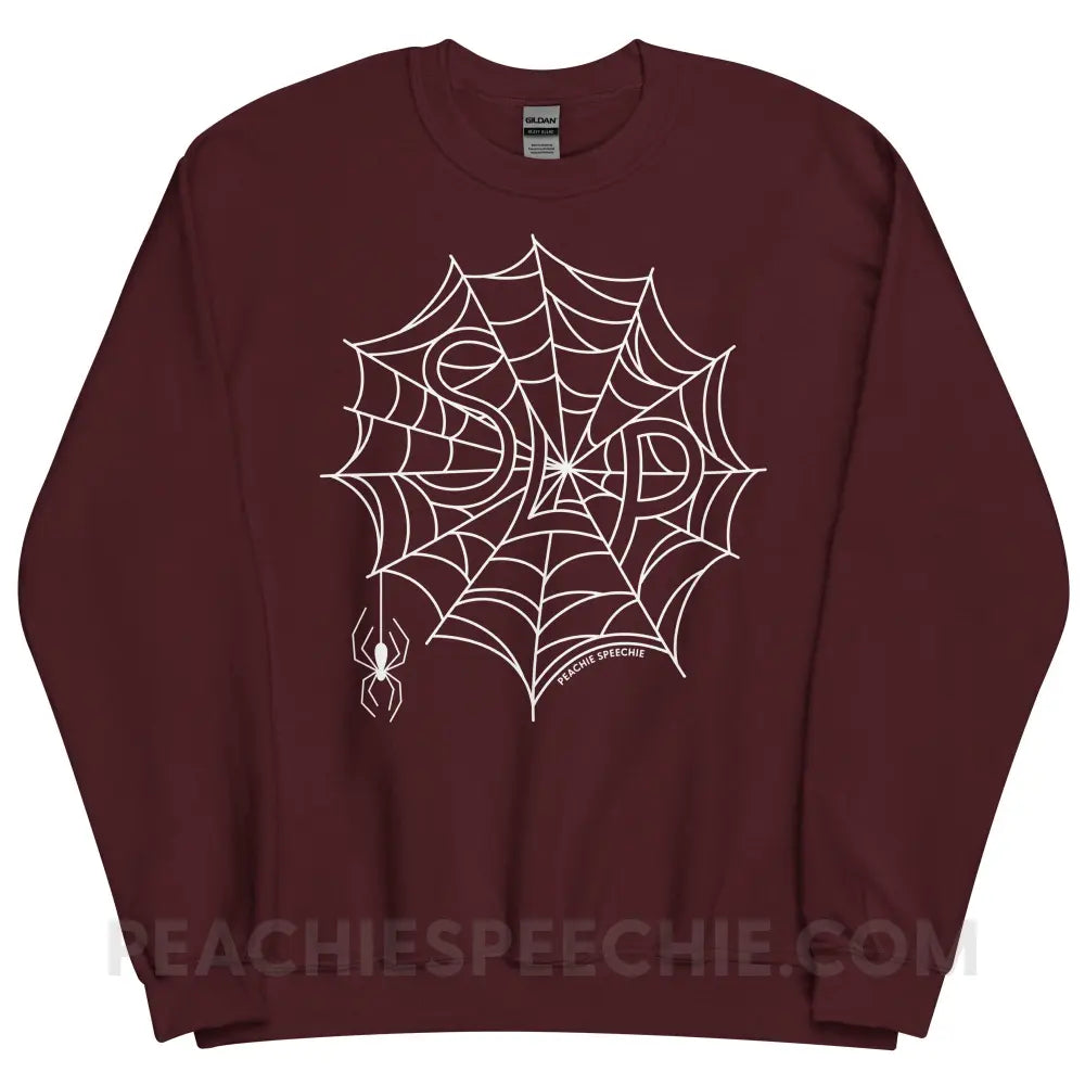 Spider Web SLP Classic Sweatshirt - Maroon / S - peachiespeechie.com