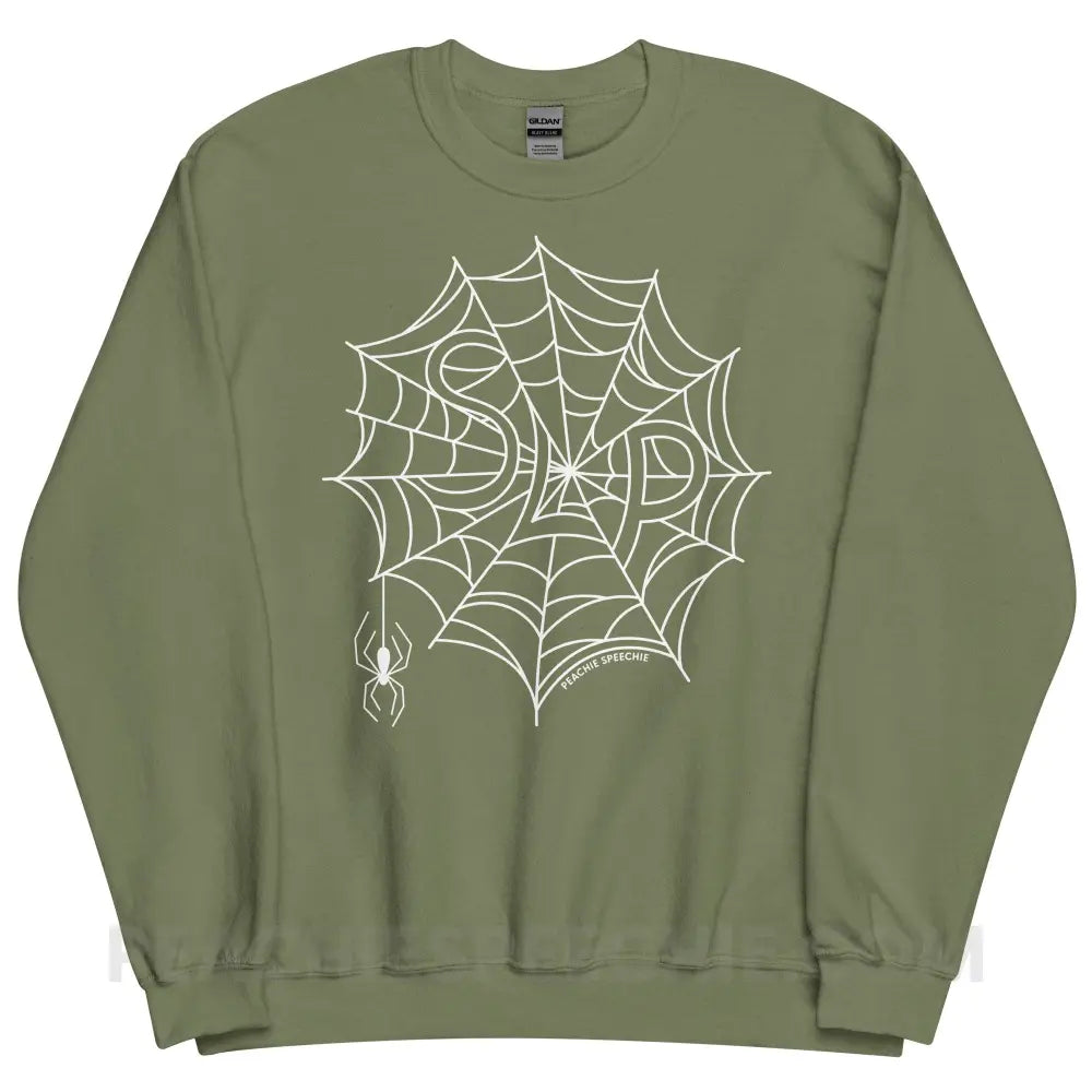 Spider Web SLP Classic Sweatshirt - Military Green / S - peachiespeechie.com