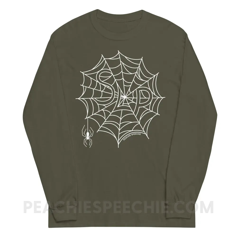 Spider Web SLP Long Sleeve Tee - Military Green / S - peachiespeechie.com