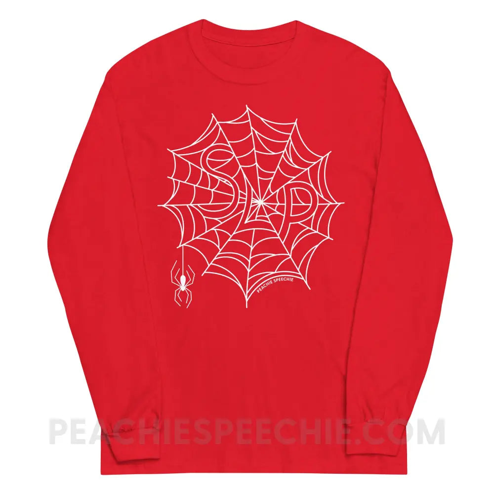 Spider Web SLP Long Sleeve Tee - Red / S - peachiespeechie.com
