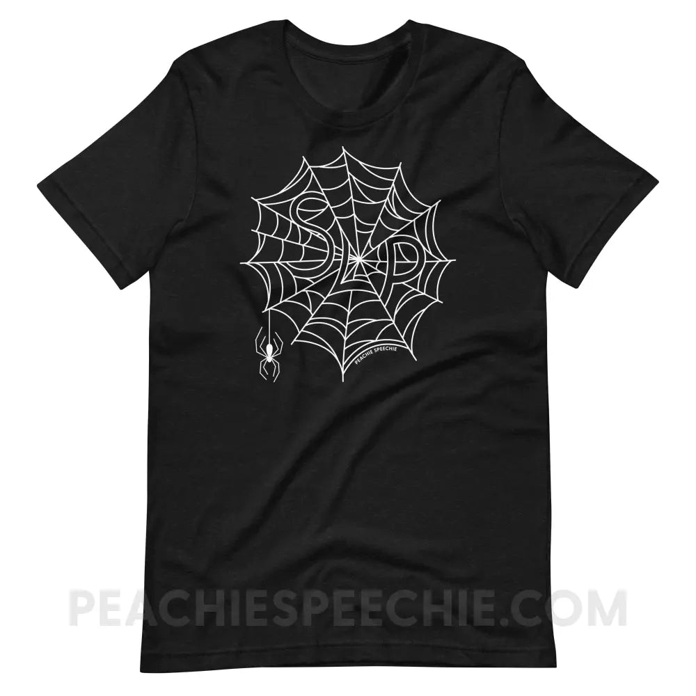 Spider Web SLP Premium Soft Tee - Black Heather / XS - peachiespeechie.com