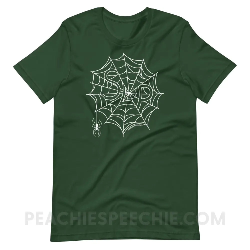Spider Web SLP Premium Soft Tee - Forest / S - peachiespeechie.com