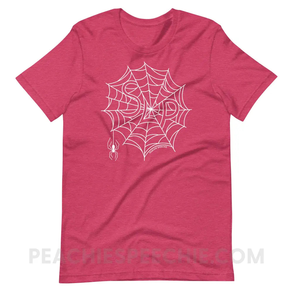 Spider Web SLP Premium Soft Tee - Heather Raspberry / S - peachiespeechie.com