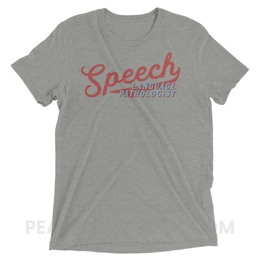 Sporty Speech Tri-Blend Tee - Athletic Grey Triblend / XS - T-Shirts & Tops peachiespeechie.com