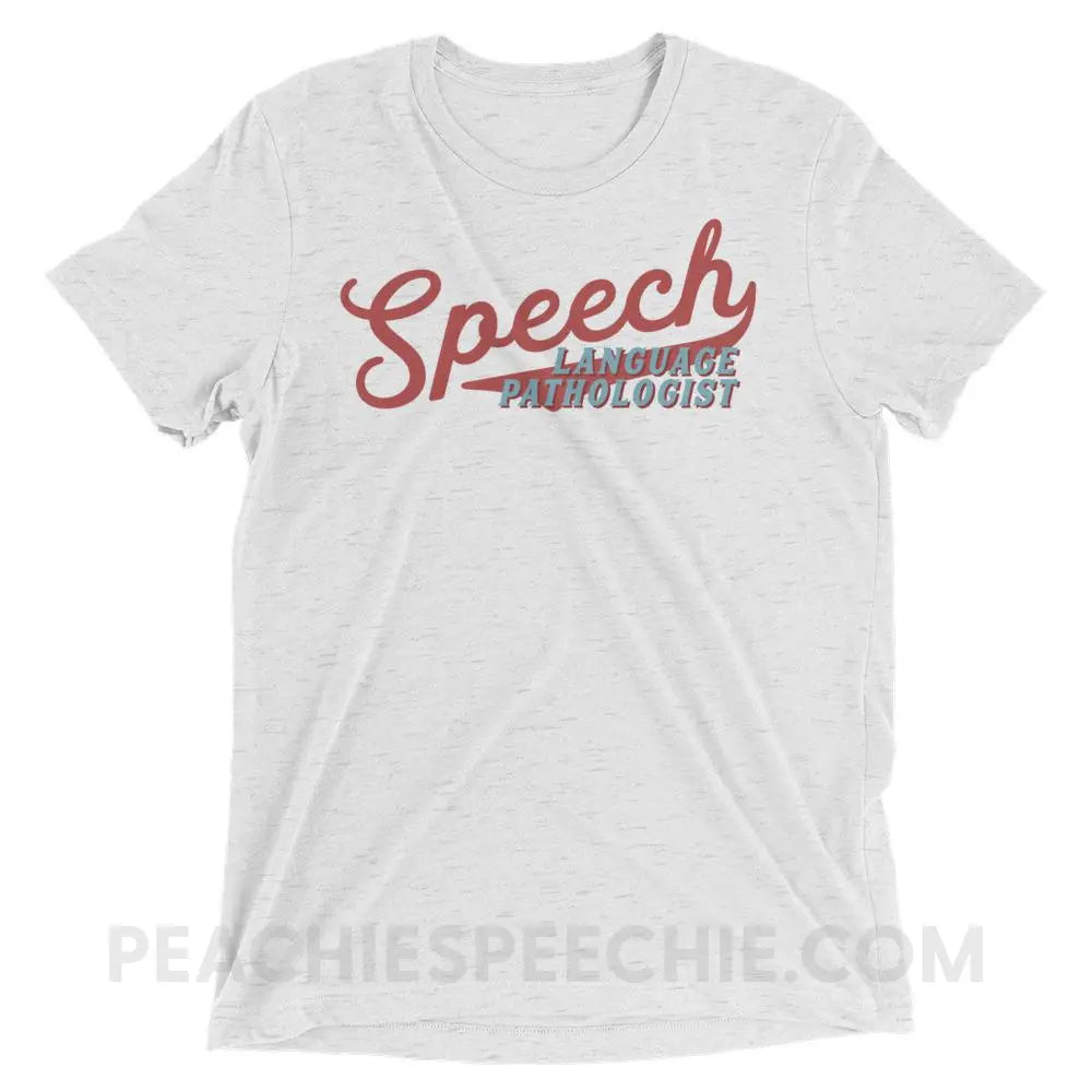 Sporty Speech Tri-Blend Tee - White Fleck Triblend / XS - T-Shirts & Tops peachiespeechie.com