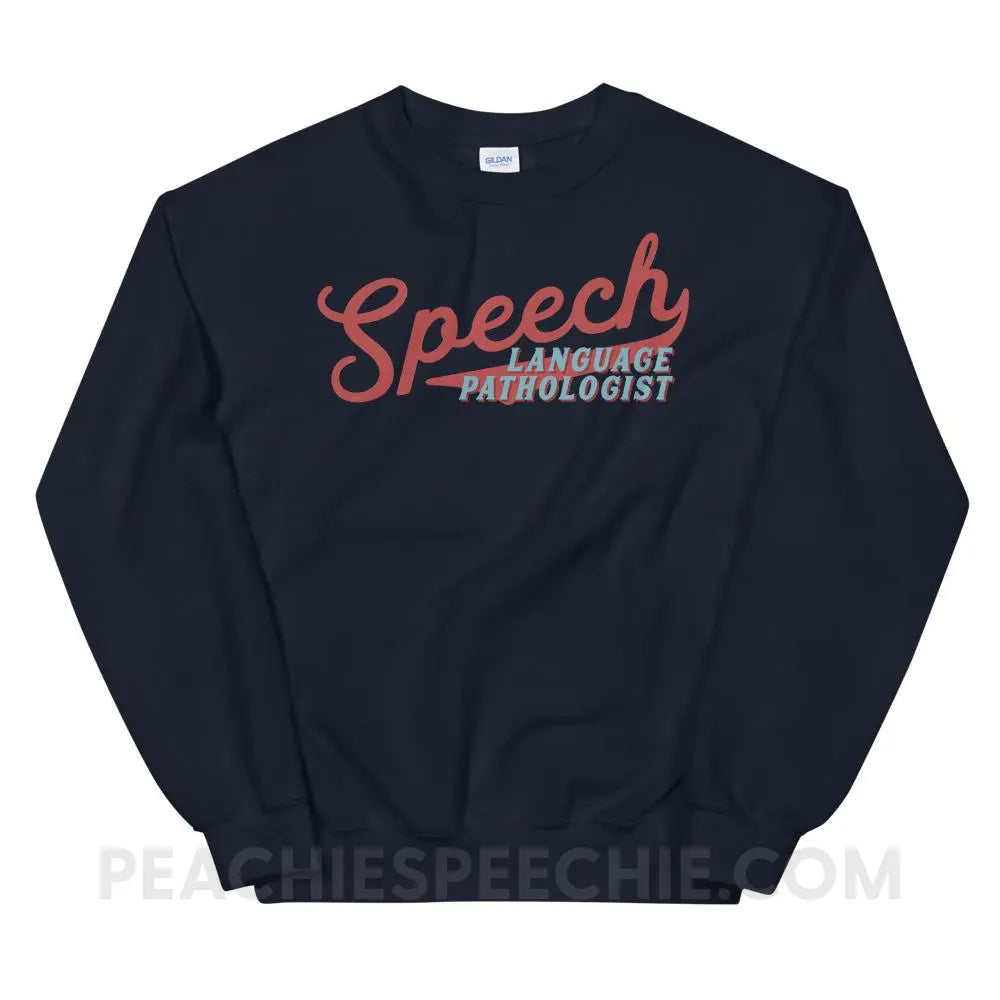 Sporty Speech Classic Sweatshirt - Navy / S - Hoodies & Sweatshirts peachiespeechie.com