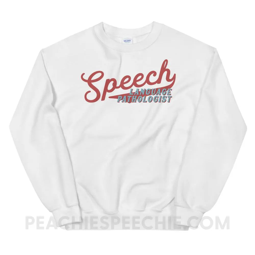 Sporty Speech Classic Sweatshirt - White / S - Hoodies & Sweatshirts peachiespeechie.com