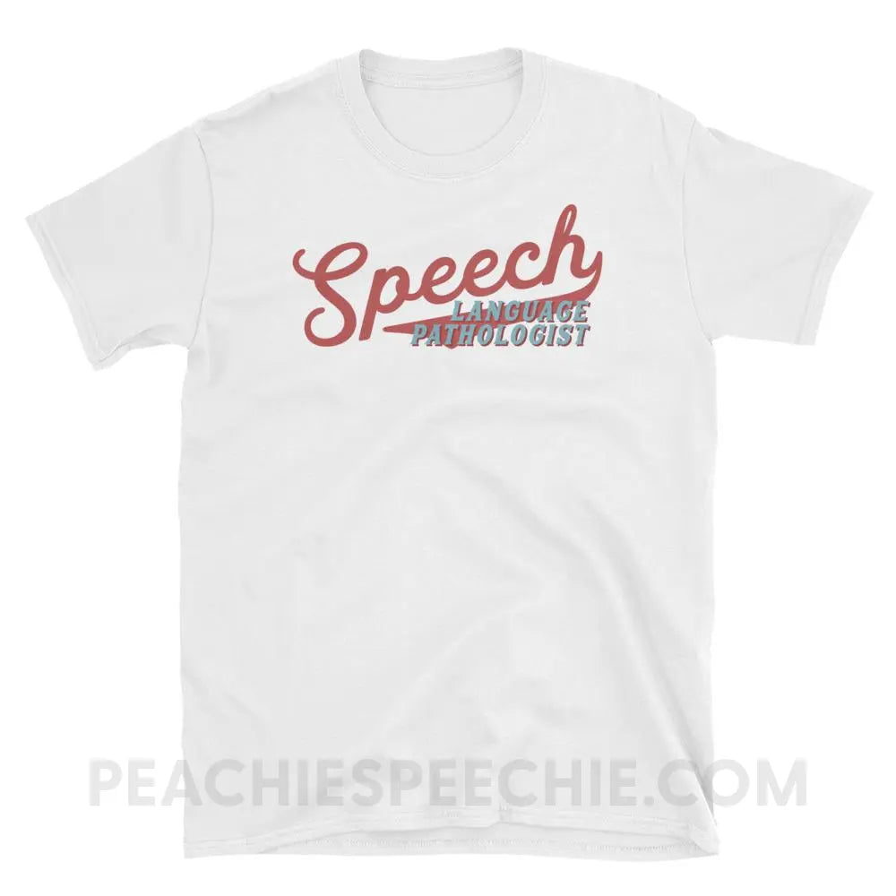 Sporty Speech Classic Tee - White / S T-Shirts & Tops peachiespeechie.com