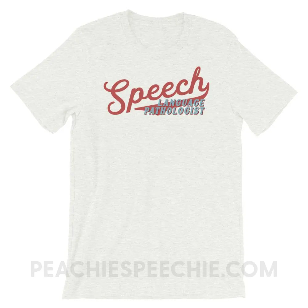 Sporty Speech Premium Soft Tee - Ash / S - T-Shirts & Tops peachiespeechie.com