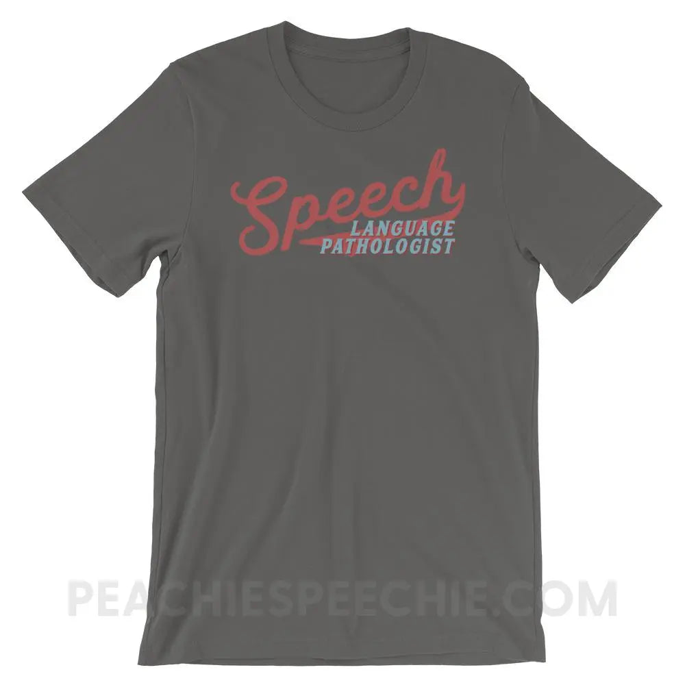 Sporty Speech Premium Soft Tee - Asphalt / S - T-Shirts & Tops peachiespeechie.com