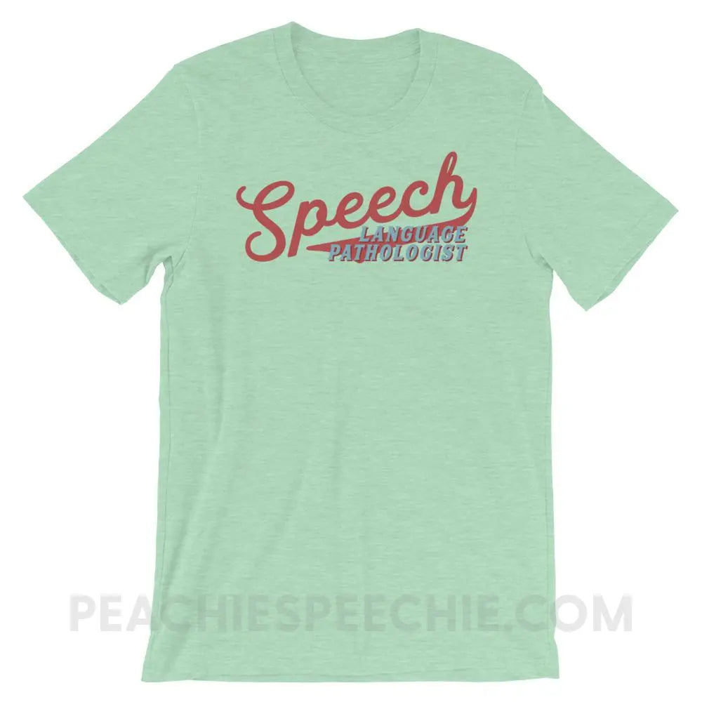 Sporty Speech Premium Soft Tee - Heather Prism Mint / S - T-Shirts & Tops peachiespeechie.com