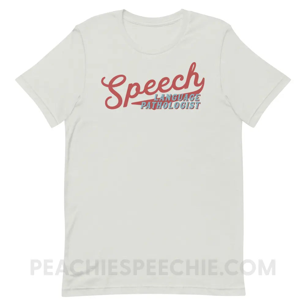 Sporty Speech Premium Soft Tee - Silver / S - T-Shirts & Tops peachiespeechie.com