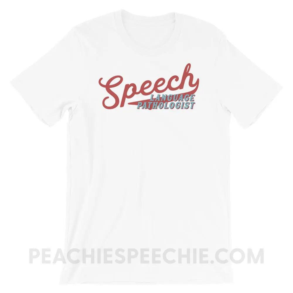Sporty Speech Premium Soft Tee - White / S - T-Shirts & Tops peachiespeechie.com