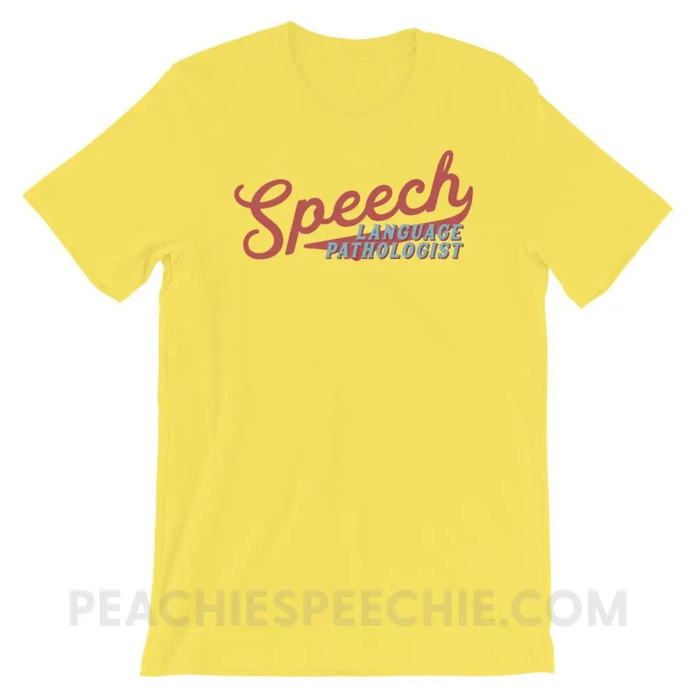 Sporty Speech Premium Soft Tee - Yellow / S - T-Shirts & Tops peachiespeechie.com