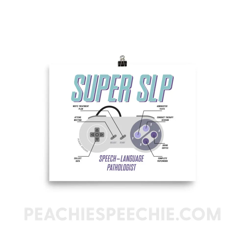 Super SLP Retro Controller Poster - 8″×10″ - peachiespeechie.com