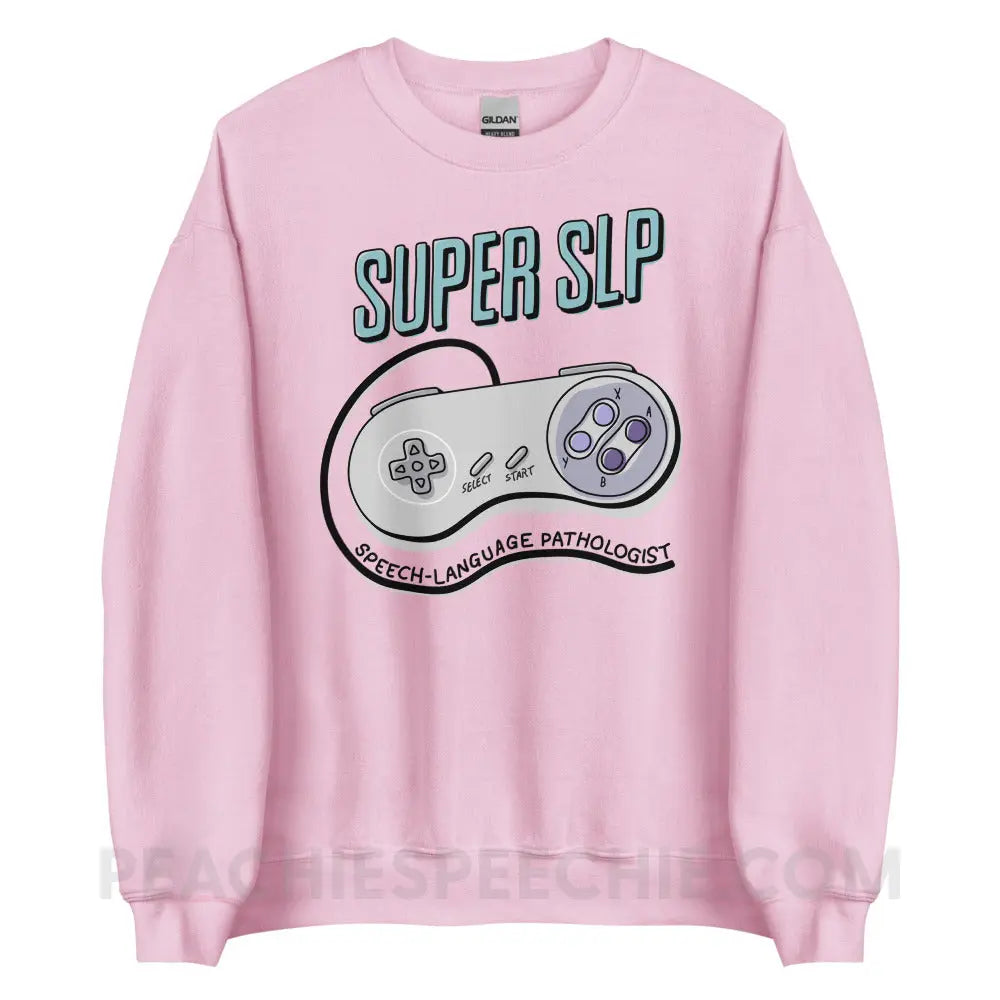 Super SLP Retro Controller Classic Sweatshirt - Light Pink / S - peachiespeechie.com