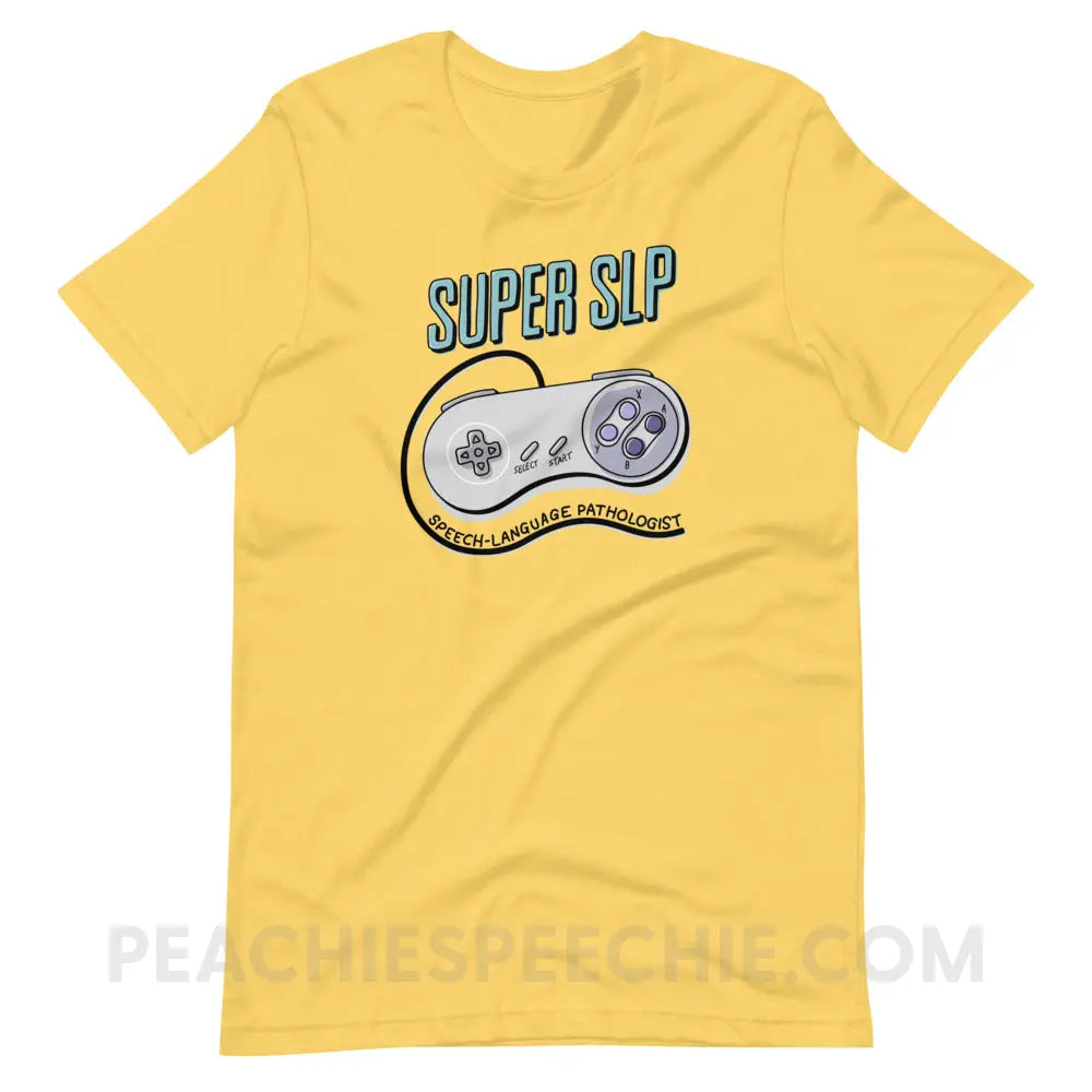 Super SLP Retro Controller Premium Soft Tee - Yellow / S - peachiespeechie.com