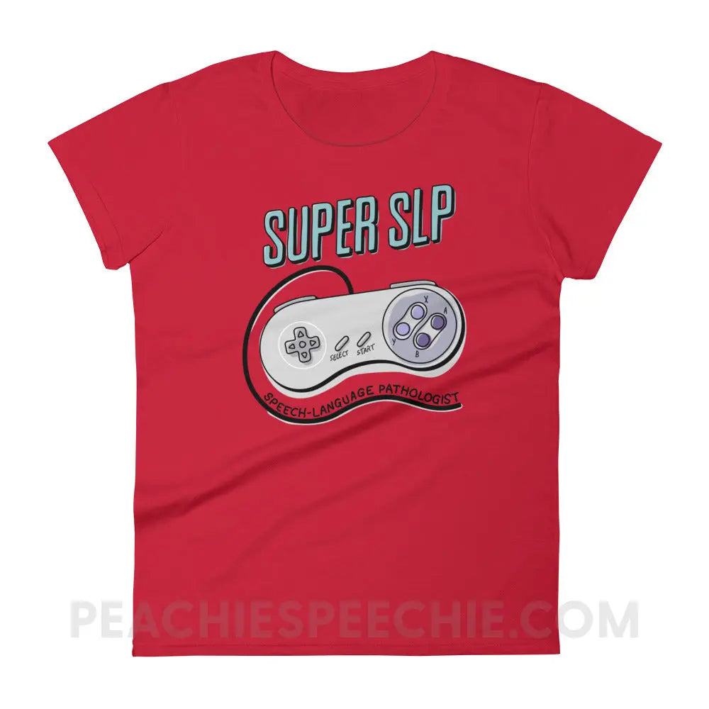 Super SLP Retro Controller Women’s Trendy Tee - True Red / S peachiespeechie.com