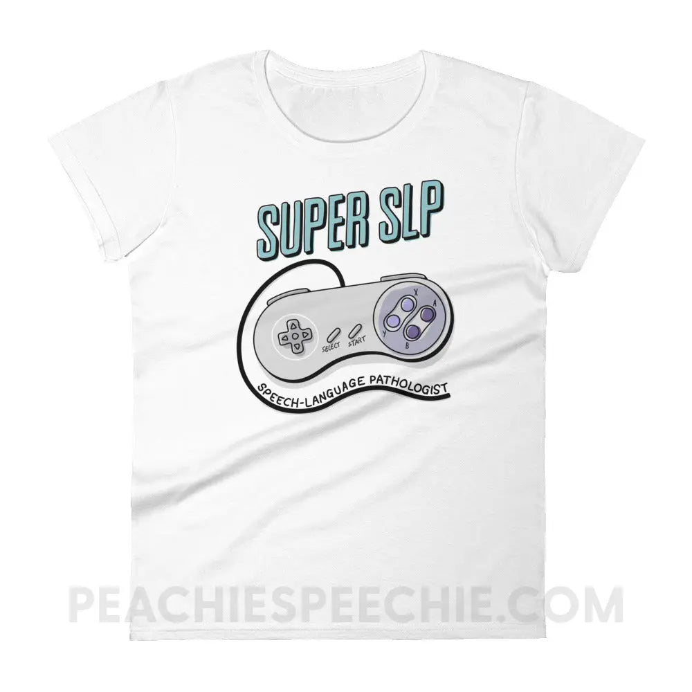 Super SLP Retro Controller Women’s Trendy Tee - White / S peachiespeechie.com