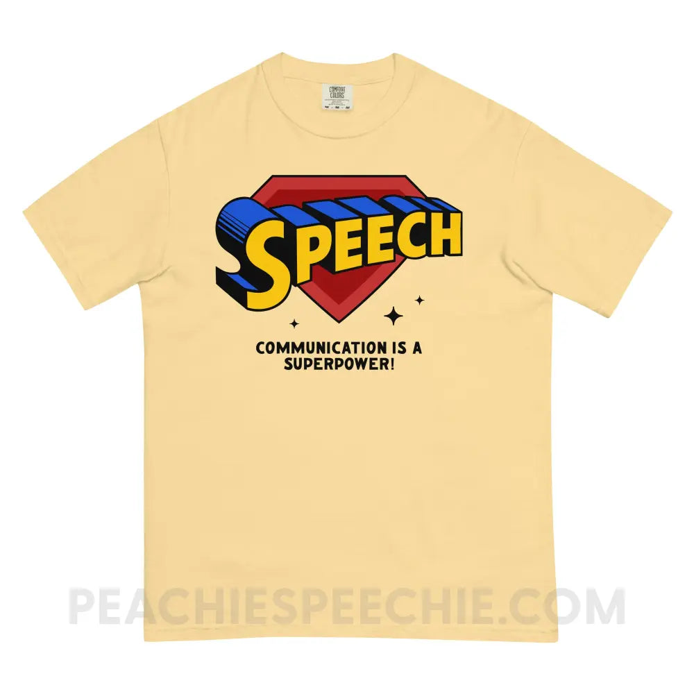 Super Speech Comfort Colors Tee Butter / S peachiespeechie.com