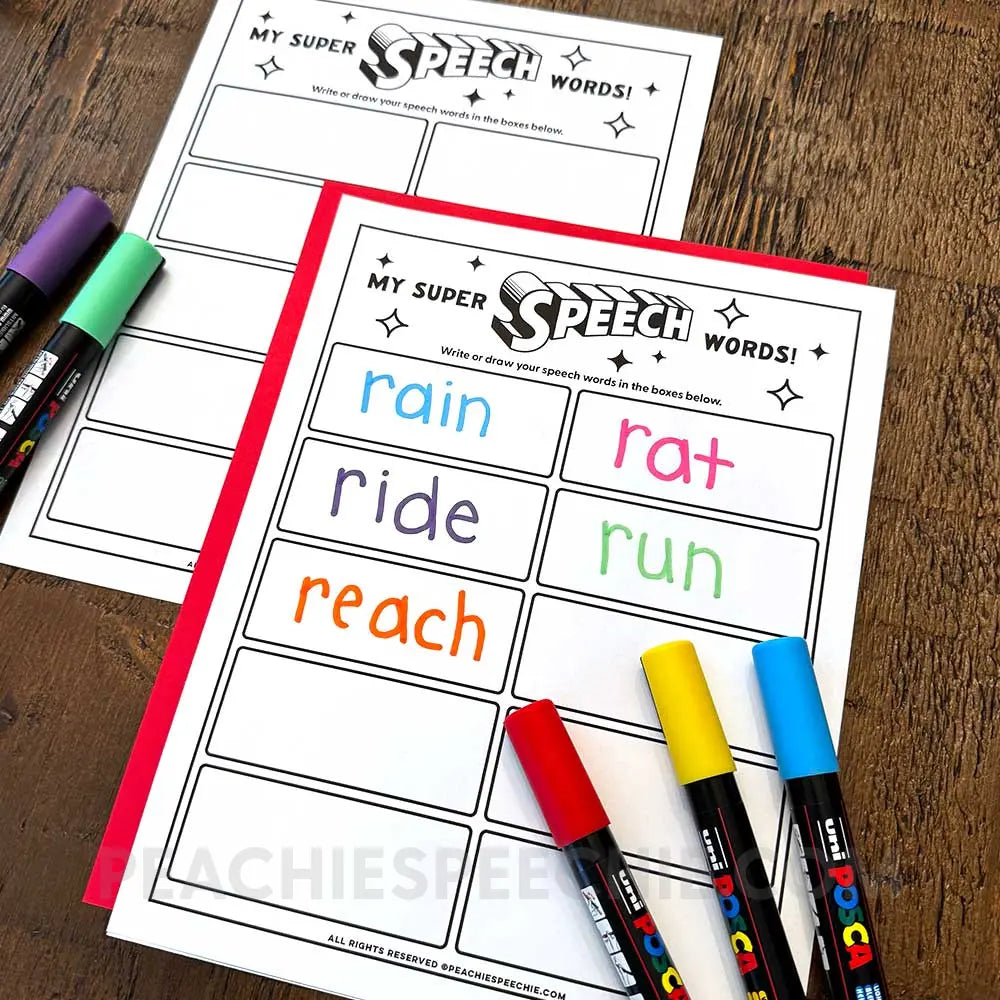 Super Speech Downloadable Poster & Activities - peachiespeechie.com