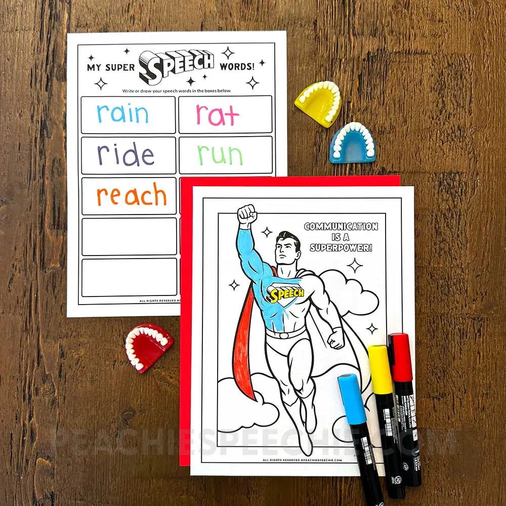 Super Speech Downloadable Poster & Activities - peachiespeechie.com