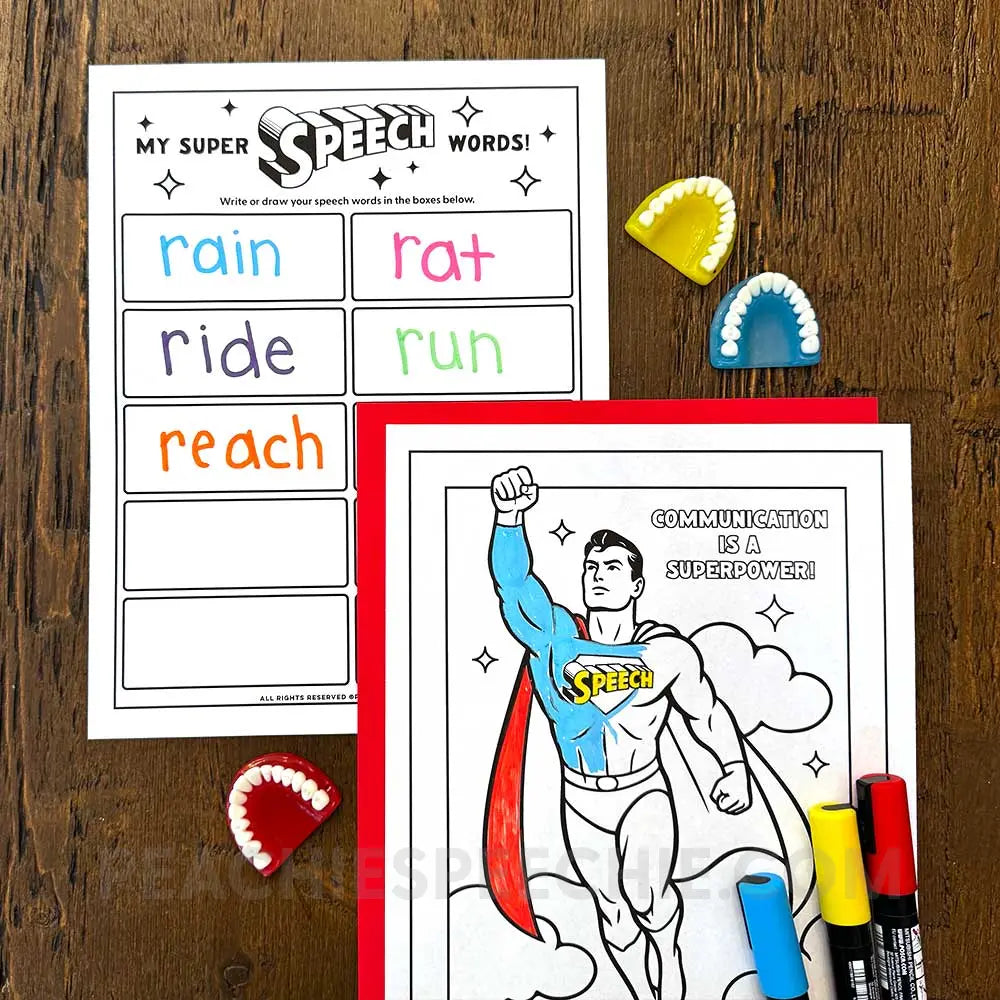 Super Speech Downloadable Poster & Activities - peachiespeechie.com