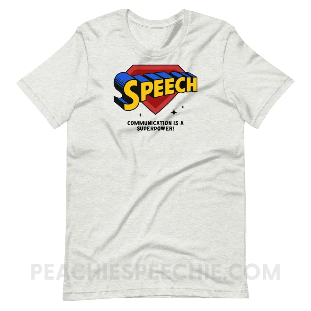 Super Speech Premium Soft Tee Ash / S peachiespeechie.com
