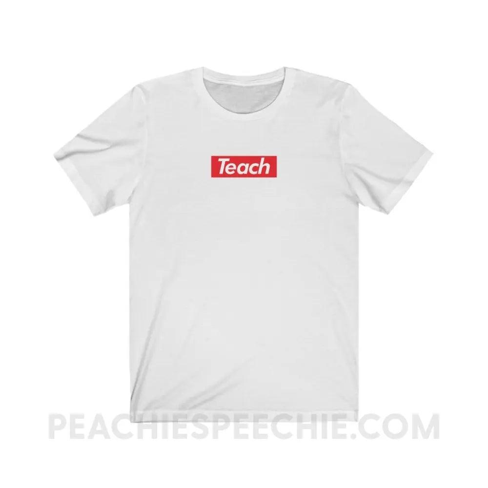 Supreme Teach Premium Soft Tee - White / S - T-Shirt peachiespeechie.com