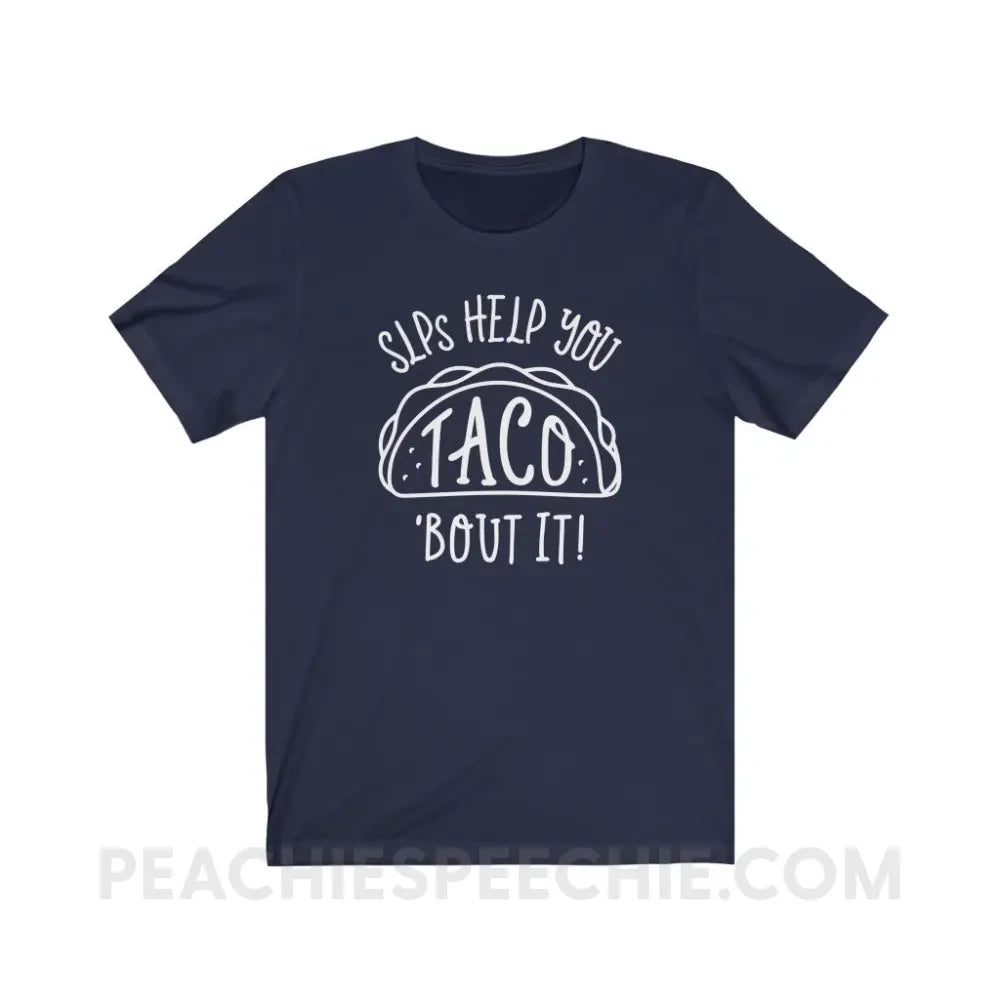 Taco ’Bout It Premium Soft Tee - Navy / S - T-Shirt peachiespeechie.com