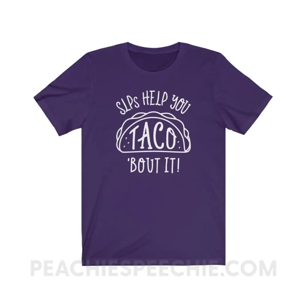 Taco ’Bout It Premium Soft Tee - Team Purple / S - T-Shirt peachiespeechie.com