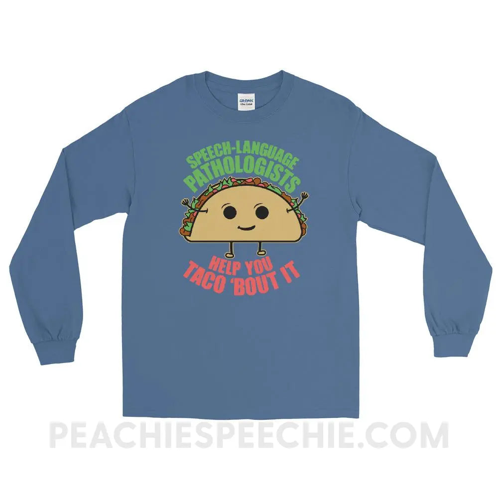 Taco ’Bout It Long Sleeve Tee - Indigo Blue / S - T-Shirts & Tops peachiespeechie.com