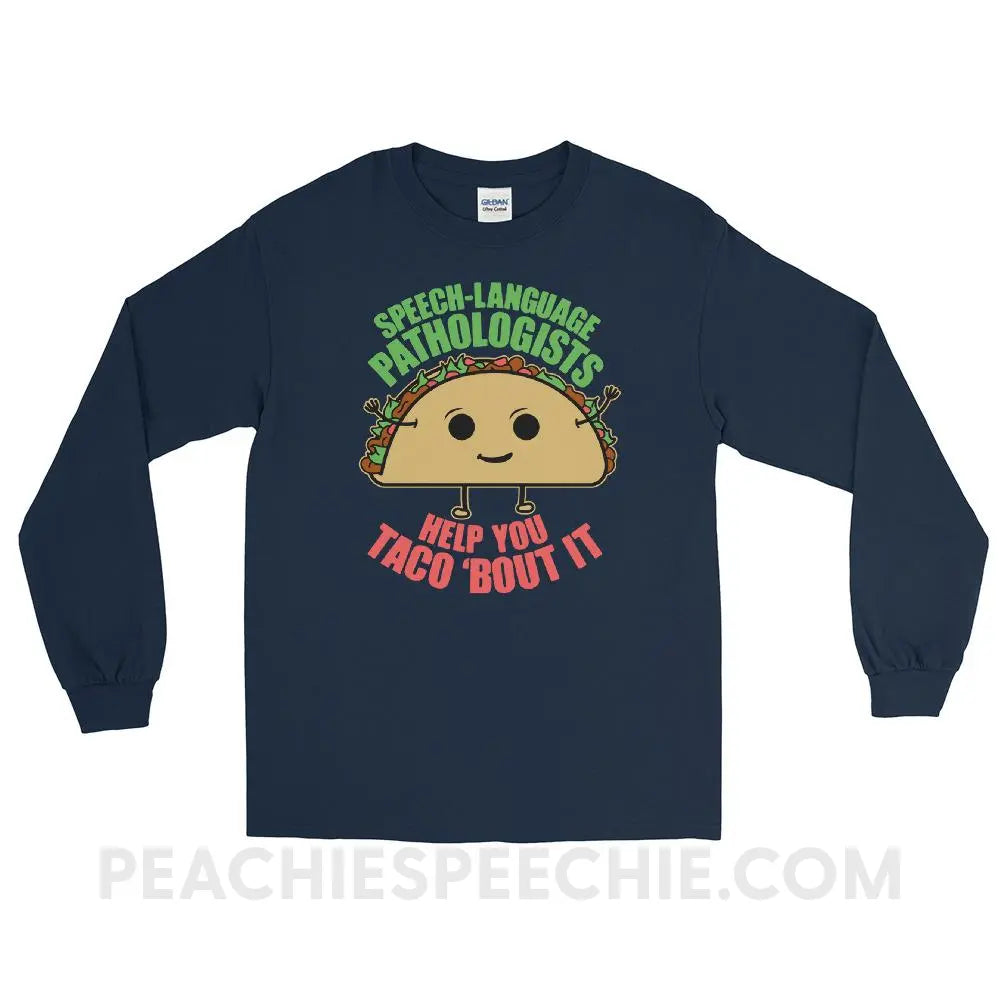 Taco ’Bout It Long Sleeve Tee - Navy / S - T-Shirts & Tops peachiespeechie.com