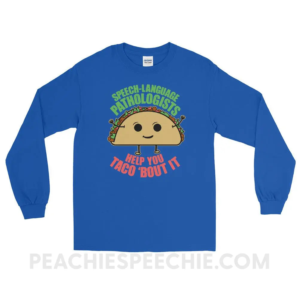 Taco ’Bout It Long Sleeve Tee - Royal / S - T-Shirts & Tops peachiespeechie.com