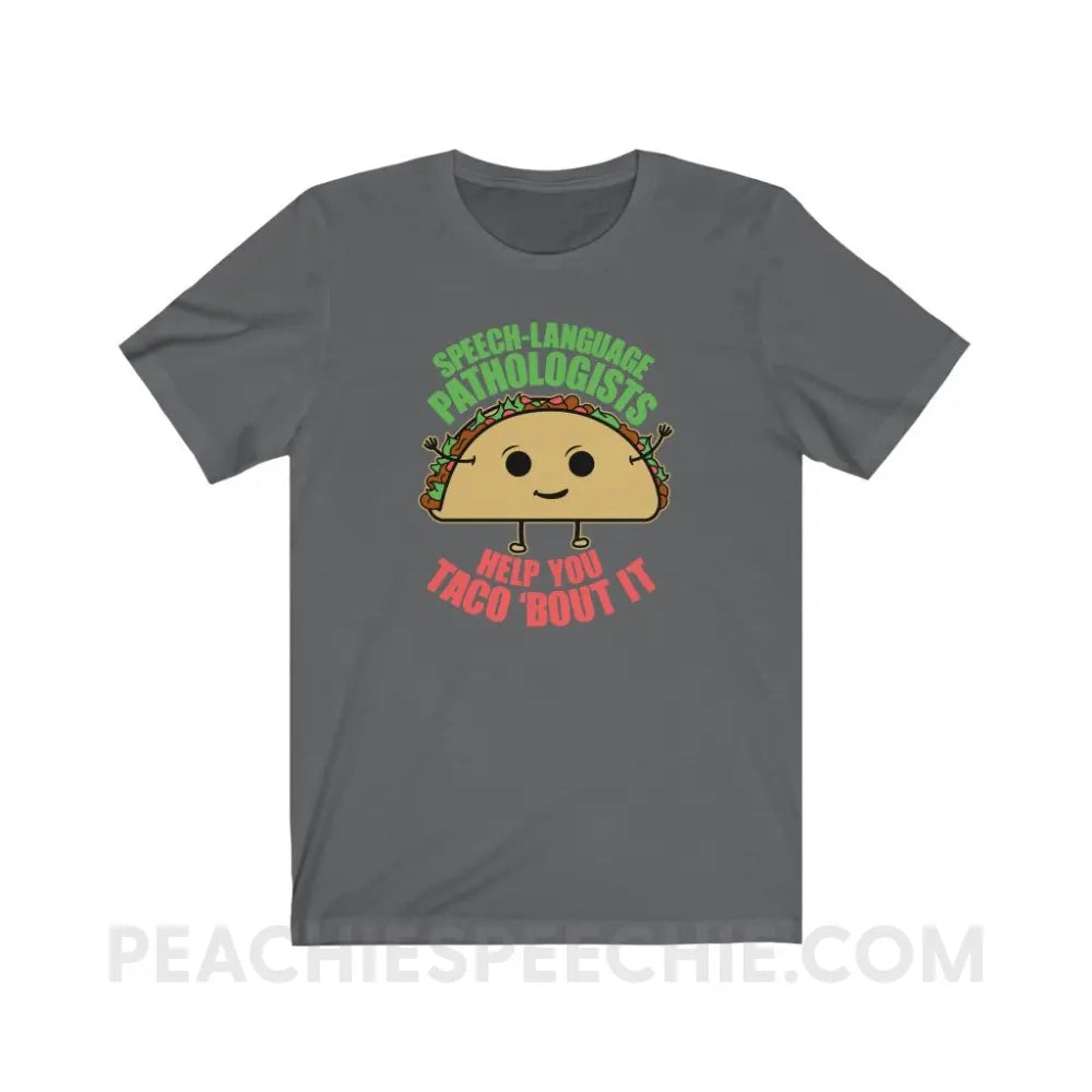 Taco ’Bout It Premium Soft Tee - Asphalt / S - T-Shirt peachiespeechie.com