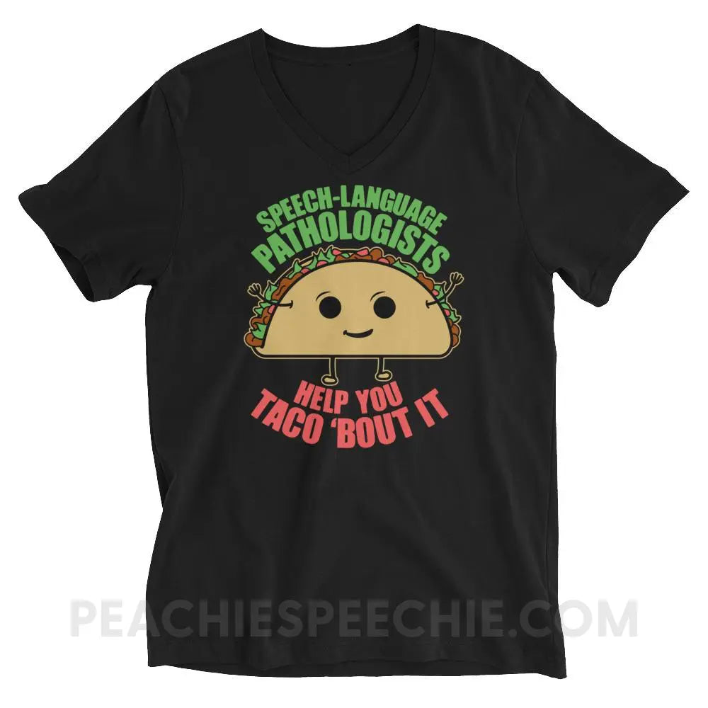 Taco ’Bout It Soft V-Neck - Black / S - T-Shirts & Tops peachiespeechie.com