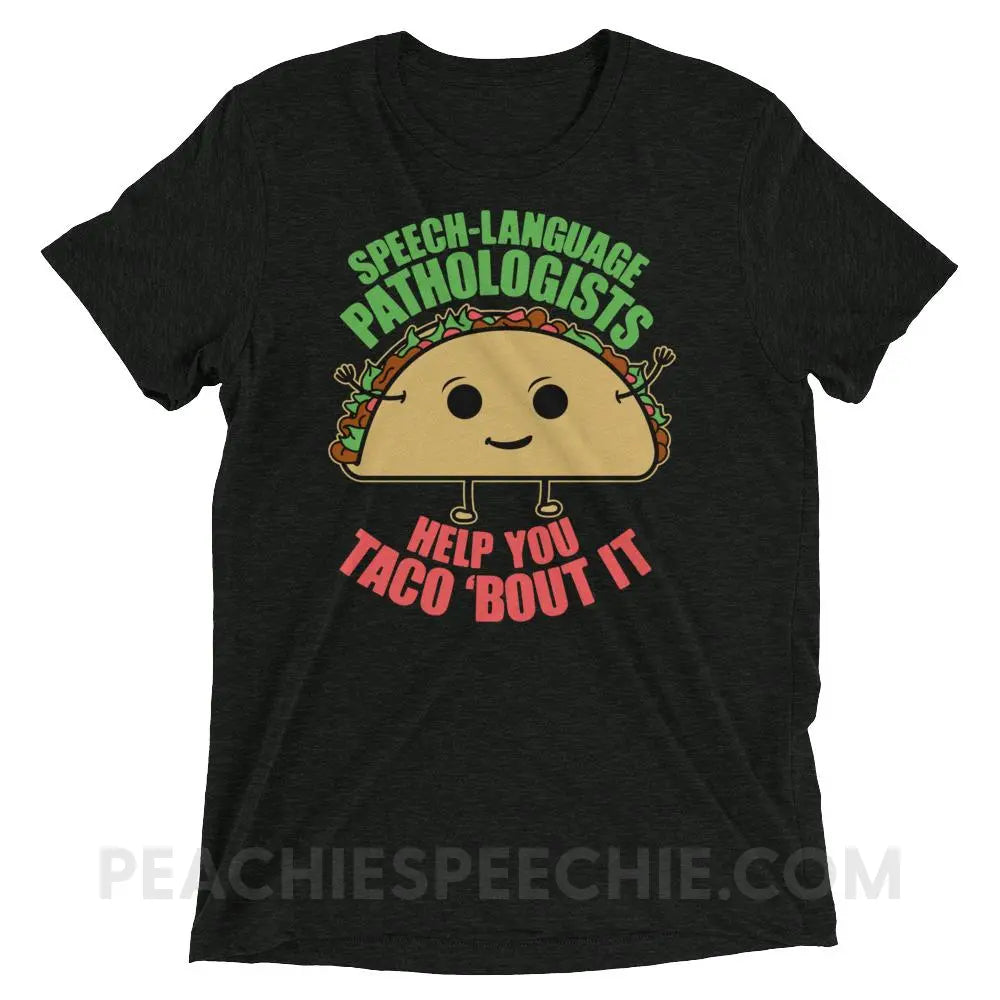 Taco ’Bout It Tri - Blend Tee - Charcoal - Black Triblend / XS - T - Shirts & Tops peachiespeechie.com