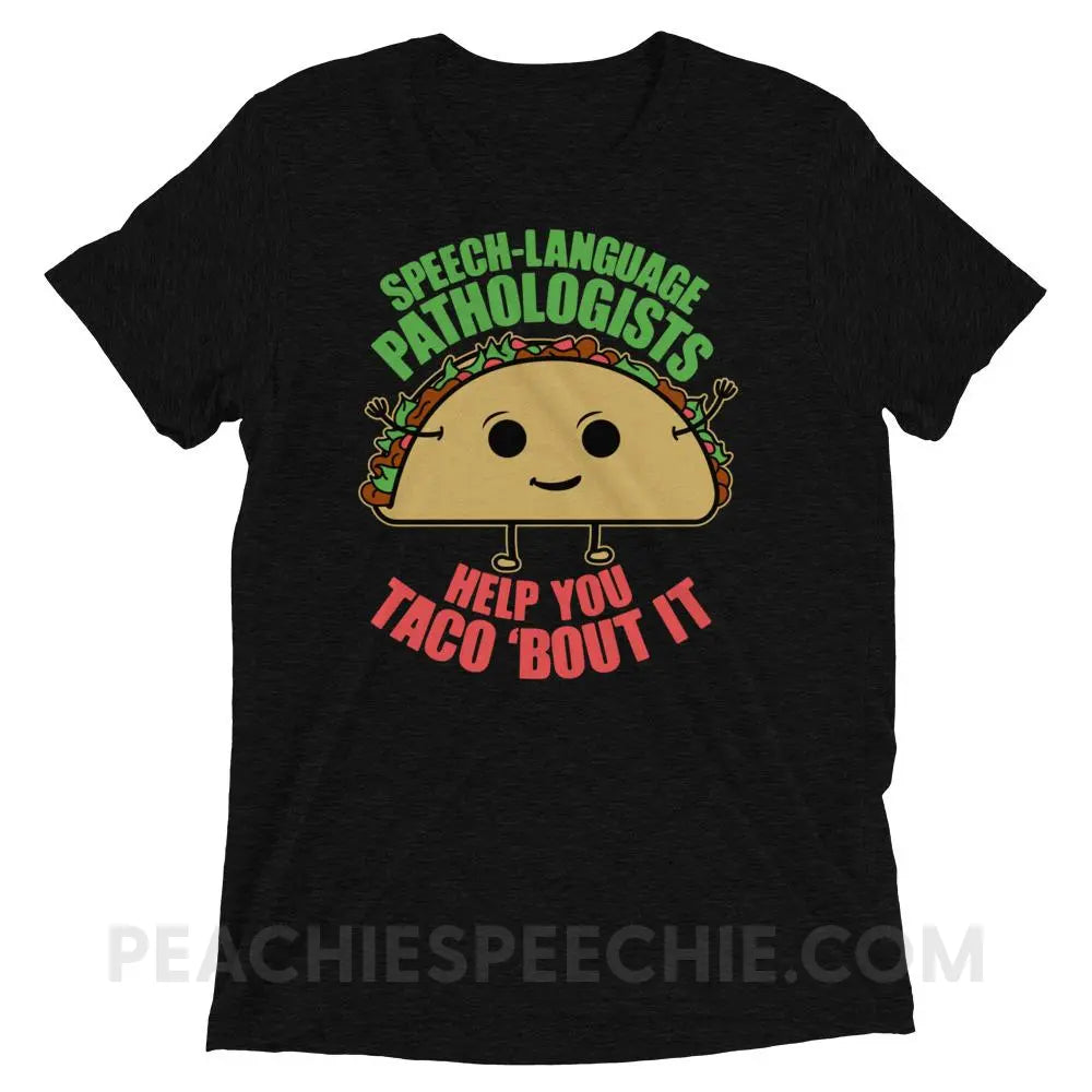 Taco ’Bout It Tri - Blend Tee - Solid Black Triblend / XS - T - Shirts & Tops peachiespeechie.com