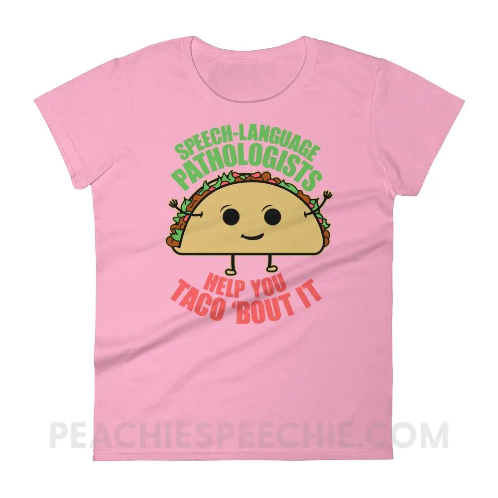 Taco ’Bout It Women’s Trendy Tee - CharityPink / S - T-Shirts & Tops peachiespeechie.com