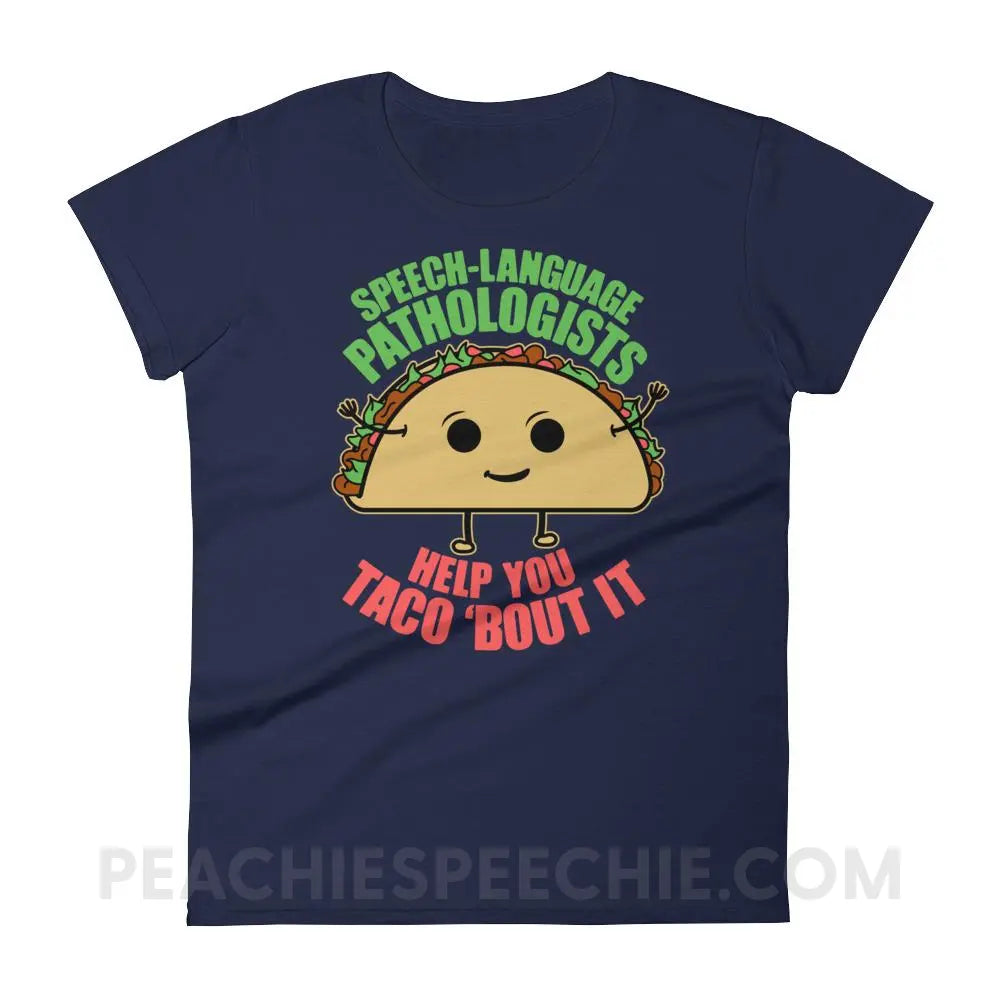 Taco ’Bout It Women’s Trendy Tee - Navy / S - T-Shirts & Tops peachiespeechie.com