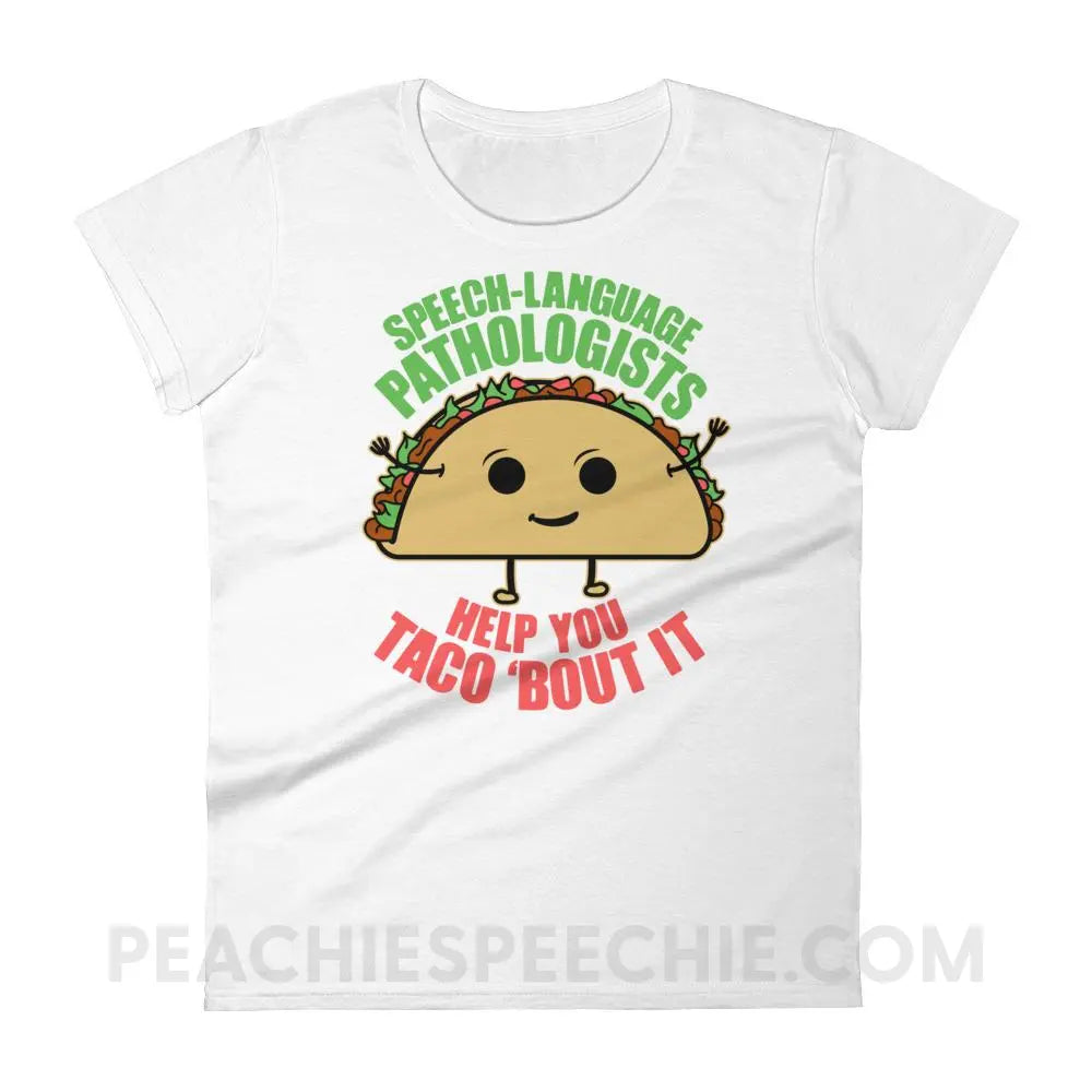 Taco ’Bout It Women’s Trendy Tee - White / S - T-Shirts & Tops peachiespeechie.com