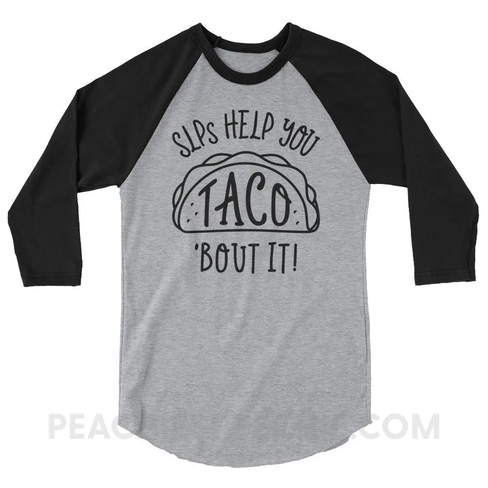 Taco’Bout It Baseball Tee - Heather Grey/Black / XS - T-Shirts & Tops peachiespeechie.com