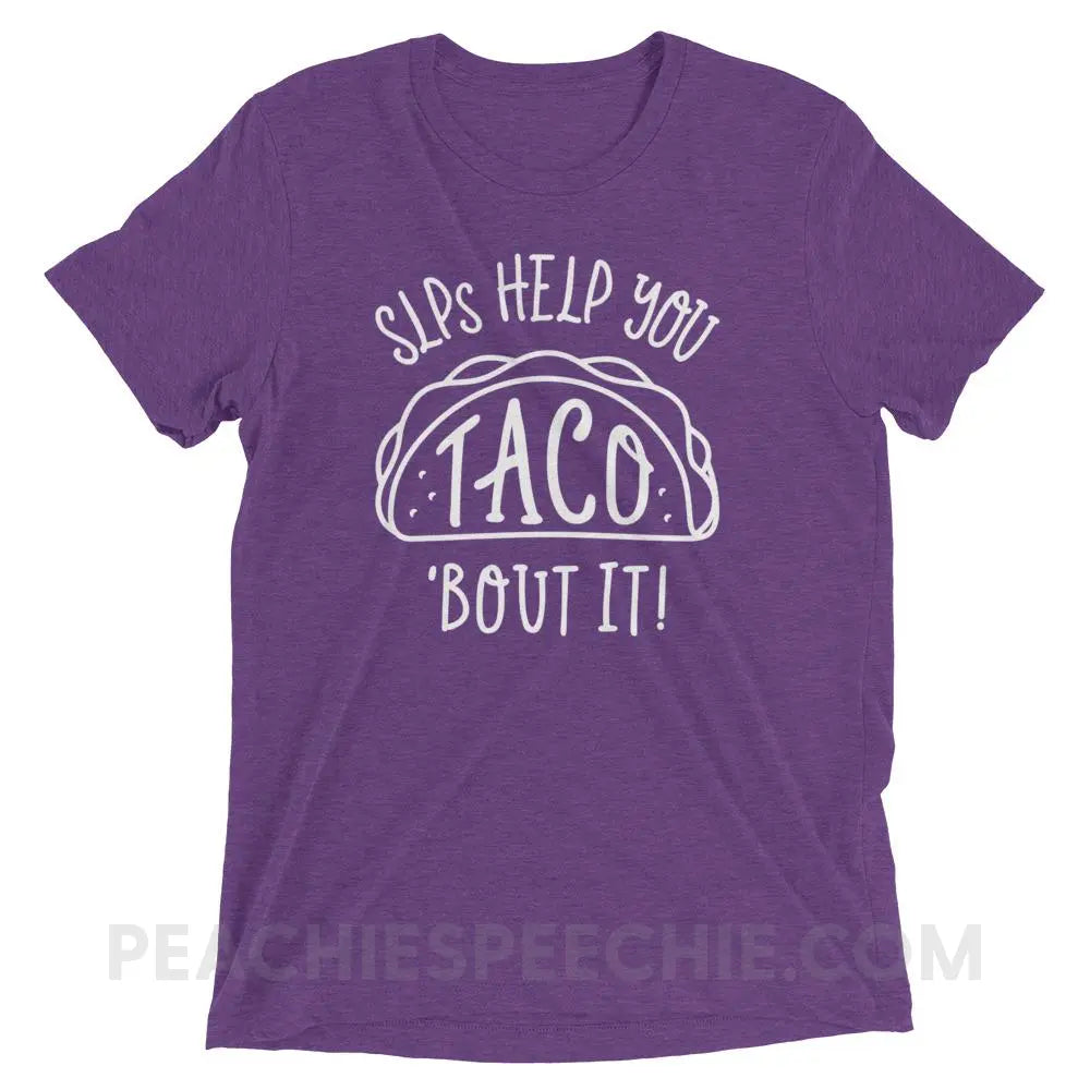 Taco’Bout It Tri-Blend Tee - Purple Triblend / XS - T-Shirts & Tops peachiespeechie.com