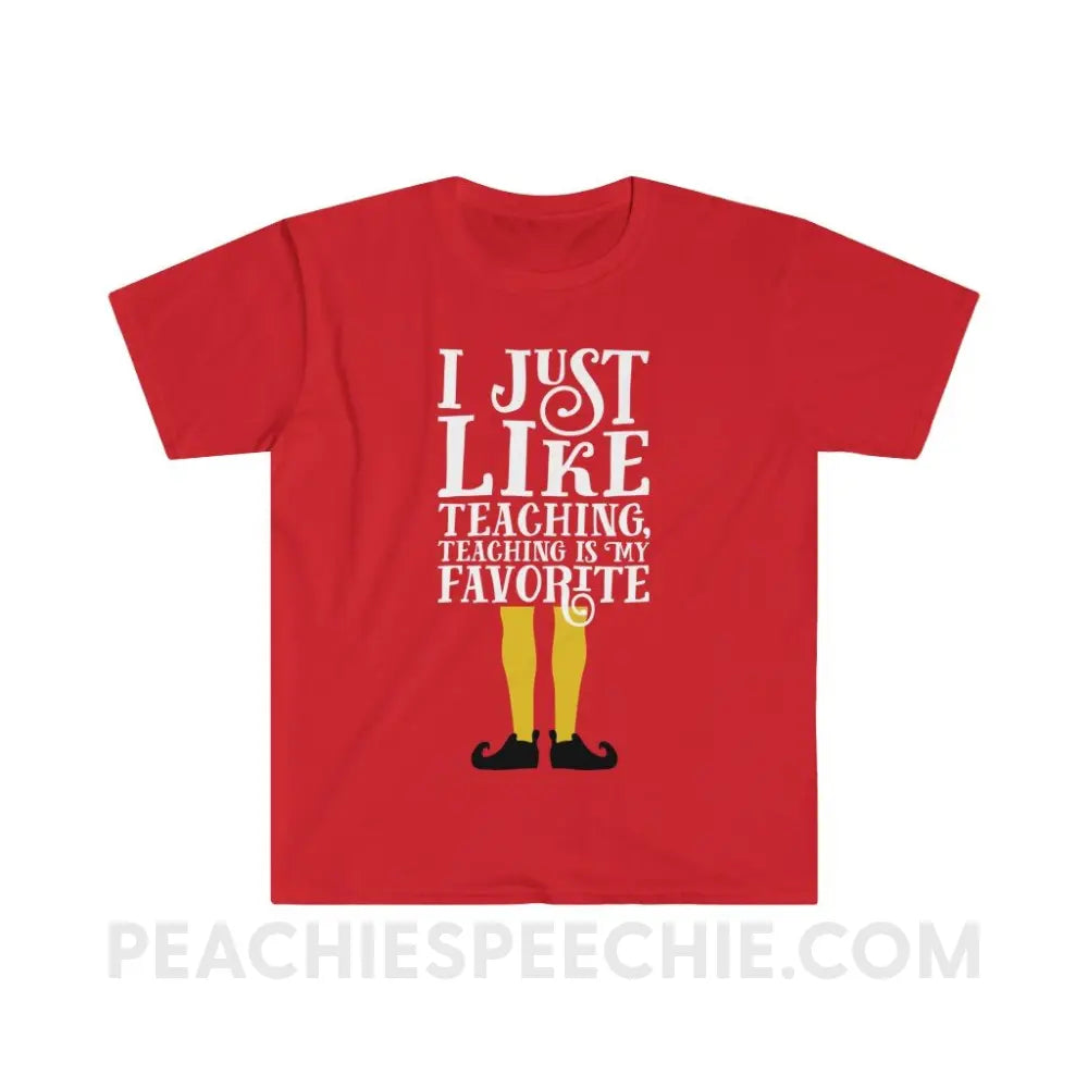 Teacher Elf Classic Tee - Red / S - T-Shirt peachiespeechie.com