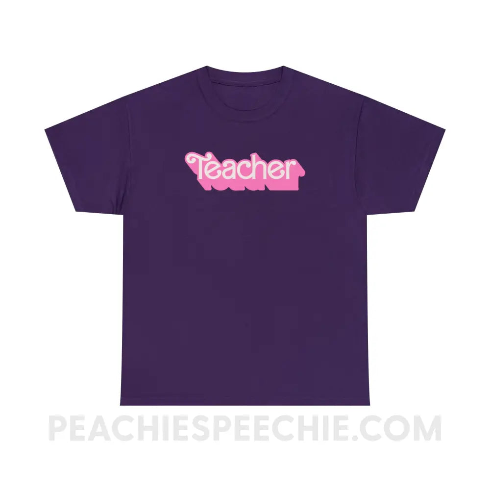 Teacher Doll Basic Tee - Purple / S - T-Shirt peachiespeechie.com