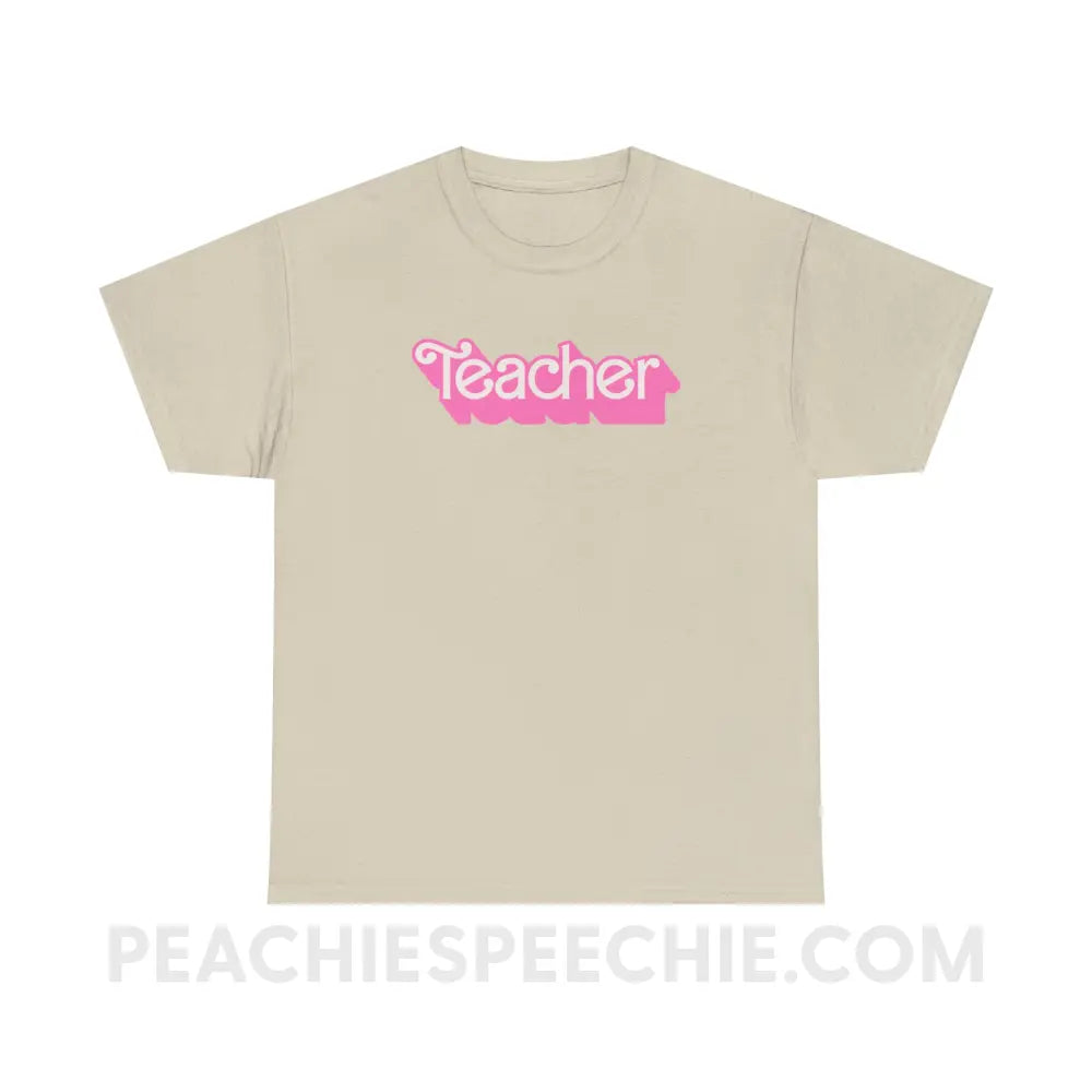 Teacher Doll Basic Tee - Sand / S - T-Shirt peachiespeechie.com